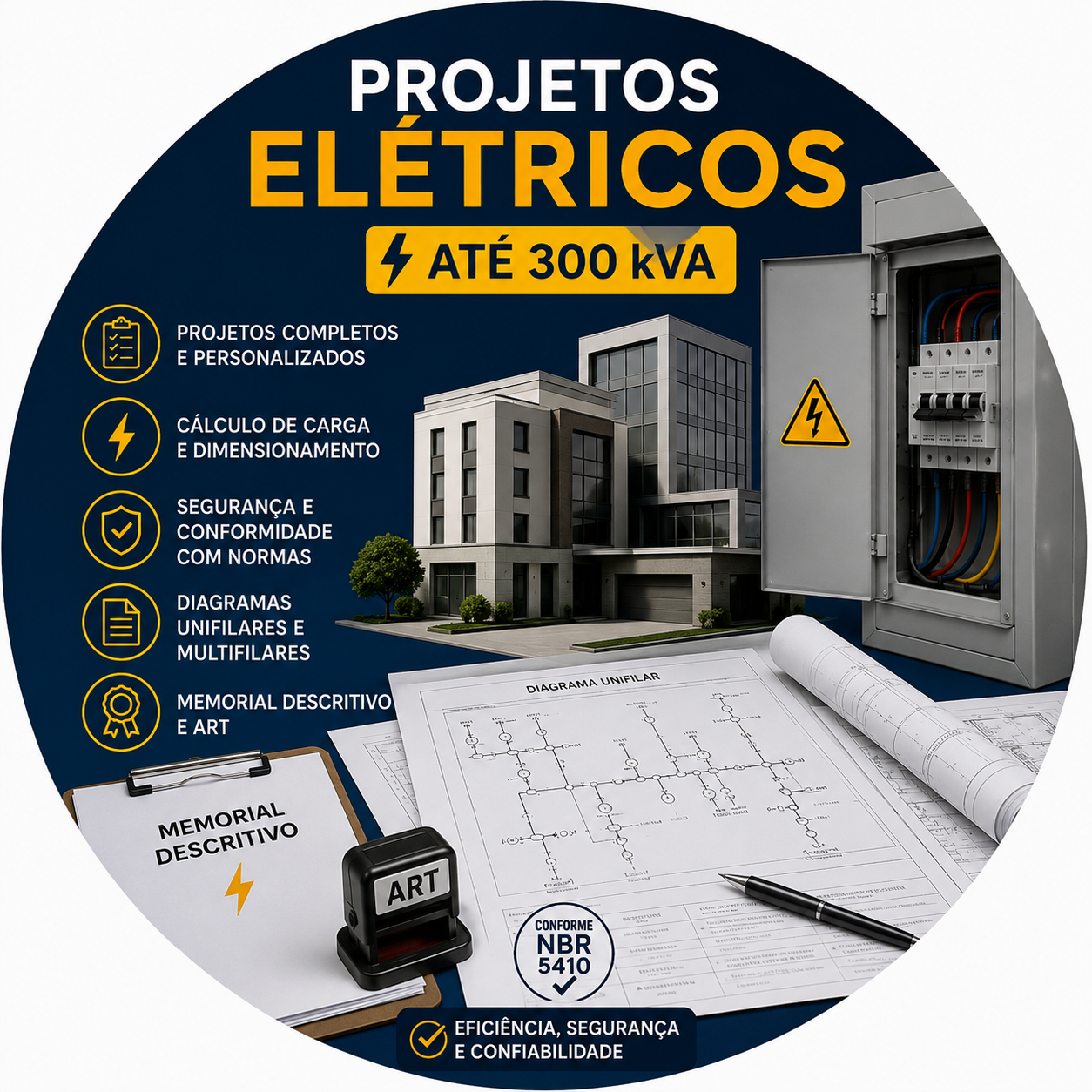 Projetos elétricos até 300 kVA